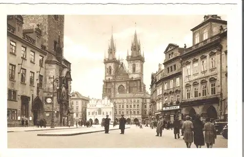 Prag - Teinkirche und astronomische Uhr - von 1938 (AK4128) 