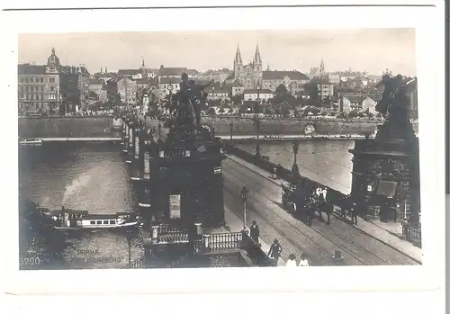 Prag - Mast Palackeho - Brücke mit Stadtansicht - von 1938 (AK4130) 