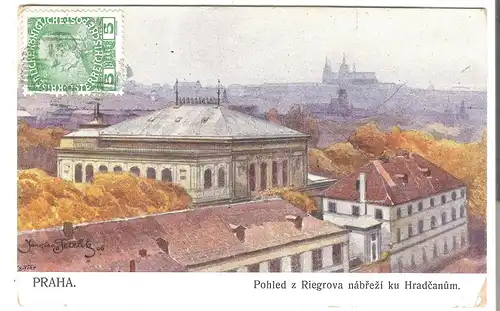 Prag - Pohled z Riegrovanabrezi ku Hradcanum - von 1912 (AK4134) 