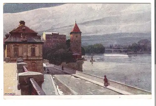 Prag - View on the Moldavia - von 1916 (AK4137)