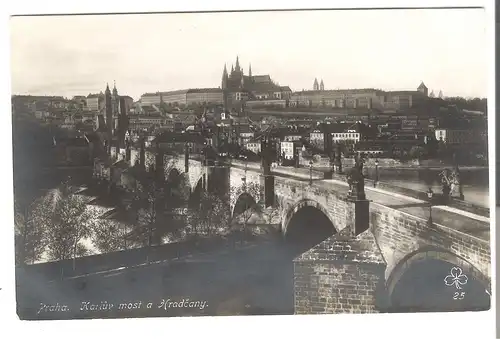 Prag - Karlův most a Hradčany - von 1930 (AK4139)