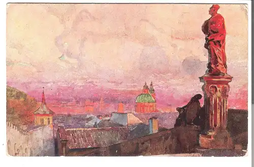 Prag - beim Sonnenuntergang v. 1928 (AK4160)