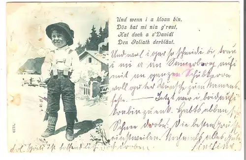 Bub in den Bergen mit Spruch v. 1902 (AK3521) 