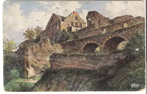 Offizielle Burgkarte- Burg Ebernburg Pfalz v. 1915 (AK3587) 