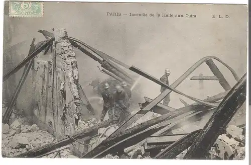 Paris -Incendie de la Halle aux Cuirs - von 1906 (AK4226)