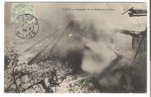 Paris -Incendie de la Halle aux Cuirs - von 1906 (AK4231)