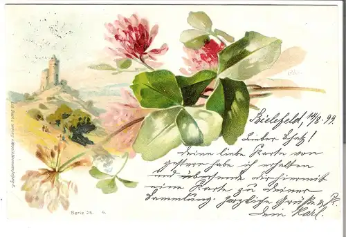 Bielefeld - Sparenburg mit Blütenzweig von 1899 (AK4258)