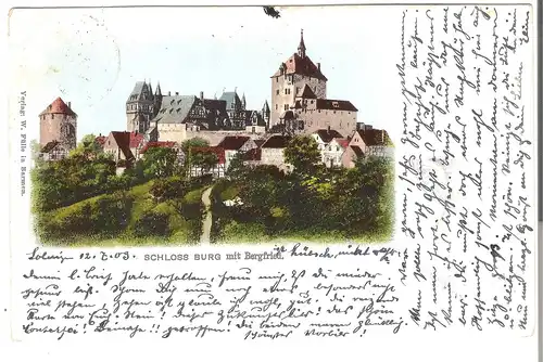 Solingen - Schloss Burg mit Burgfried von 1909 (AK4267)