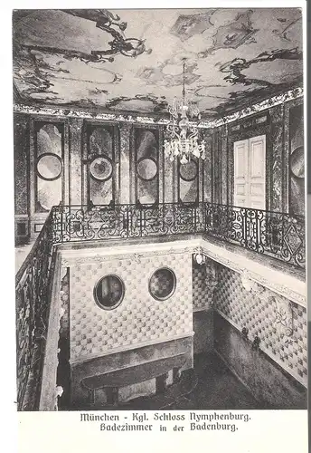 München - Schloß Nymphenburg - Badezimmer in der Badenburg von 1920 (AK4268)