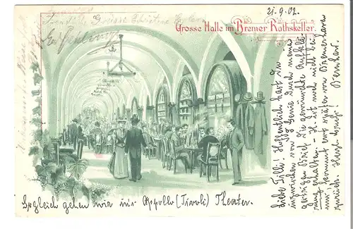 Grosse Halle im Bremer Rathskeller von 1902 (AK4275) 