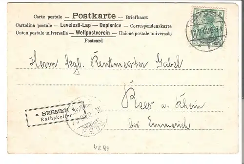 Bremen - Gruß aus de Rathskeller von 1902 (AK4284)