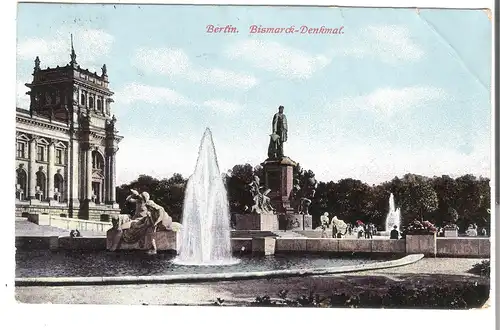 Berlin - Bismarkdenkmal auf dem Königsplatz von 1912 (AK4285) 