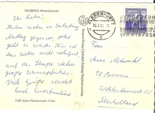 Salzburg - Mirabellgarten von 1962 (AK3820)