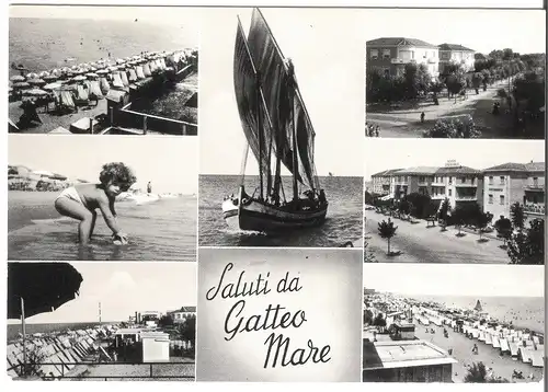 Saluti da Gatteo Mare - 7 Ansichten v. 1956 (AK3860)