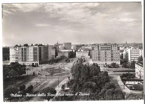 Milano - Piazza della Republica verso il Duomo v. 1955 (AK3953)