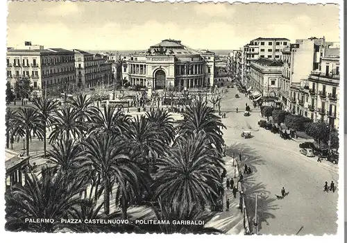 Palermo - Piazza Castelnuovo - Politeama Garibaldi v. 1953 (AK3963)
