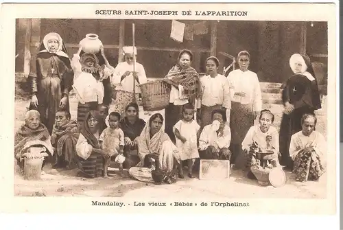 Mandalay - Les vieux > Bébés< de l\'Orphelinat - Birmanie v. 1907 (AK4364)
