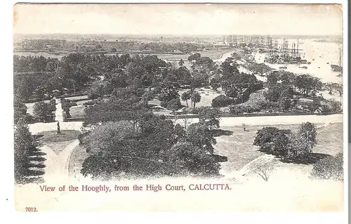 View of the Hooghly, from the High Court, CALCUTTA - Indien v. 1902 (AK4369)