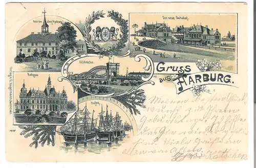 Gruss aus Harburg- 5 Ansichten v. 1899 (AK4404)