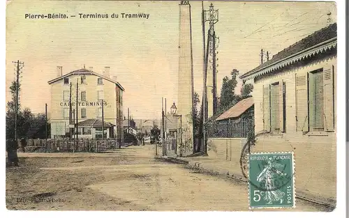 Pierre-Bénite - Terminus du Tramway v. 1906 (AK4424)