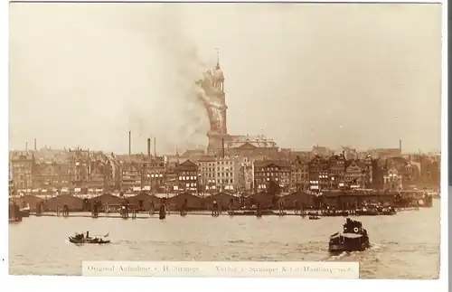 Hamburg - Michaelis Kirche - Brand v. 1906 (AK4434)