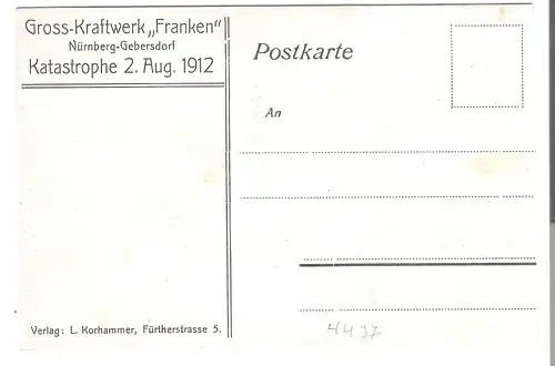 Gross-Kraftwerk \\\"Franken\\\" - Nürnberg-Gebersdorf v. 1912 (AK4437)