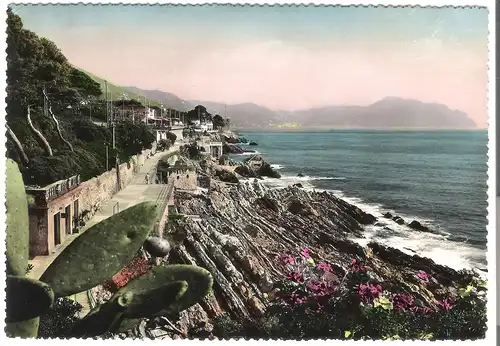 Ge-Nervi, Scogliera e passeggiata a mare v. 1953 (AK4007)