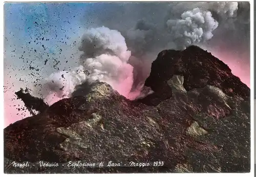 Napoli - Vesuvio - Esplosione di Lava - Maggio 1933 v. 1954 (AK4035)