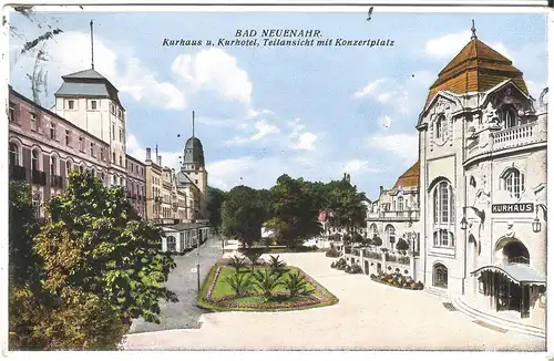 Bad Neuenahr - Kurhaus u. Kurhotel - Teilansicht mit Konzertplatz v. 1931 (AK4542)