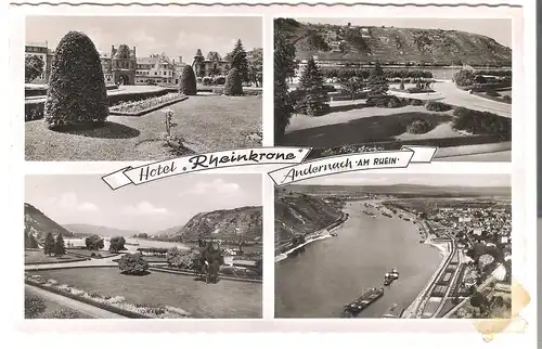 Hotel "Rheinkrone" - Andernach am Rhein - 4 Ansichten v. 1954 (AK4554)