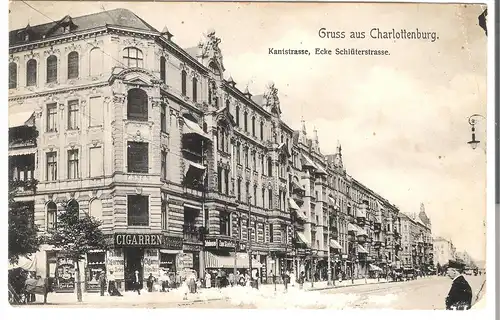 Gruss aus Charlottenburg - Kantstrasse, Ecke Schlüterstrasse v. 1907 (AK4589)