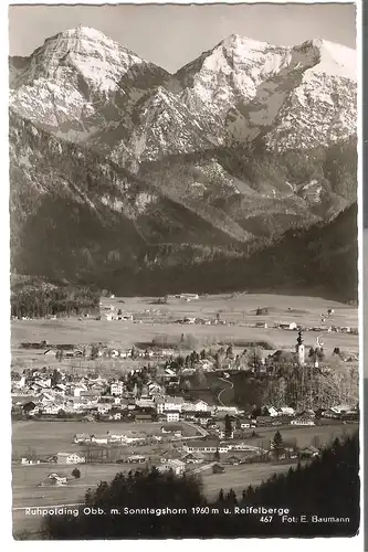 Ruhpolding Obb. m. Sonntagshorn und Reifelberge v. 1958 (AK4597)