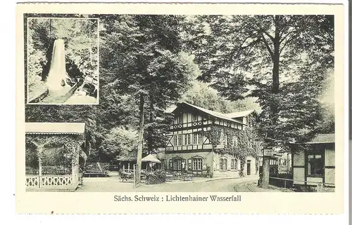 Sächs. Schweiz - Lichtenhainer Wasserfall - Gasthof v. 1952 (AK53402)
