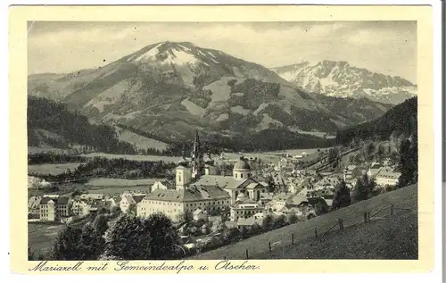 Mariazell mit Gemeindealpe u. Ötscher v. 1942 (AK53404)