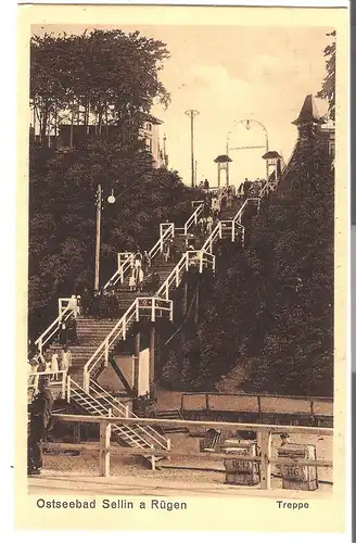 Ostseebad Sellin auf Rügen - Treppe v. 1925 (AK53420)