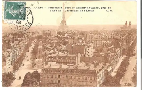Paris - Panorama vers le Champ de Mars, pris de l'Arc de Triomphe de l'Étoile von 1908 (4661)