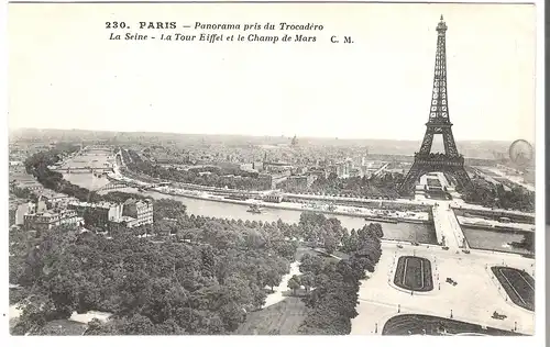 Paris - Panorama pris du Trocadéro - La Seine - La Tour Eiffel et le Champ du Mars von 1908 (4662)