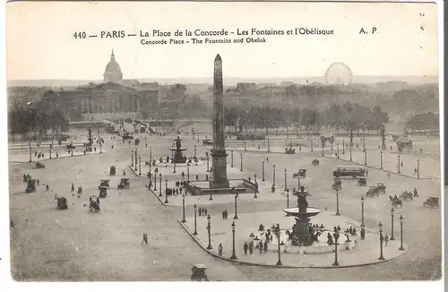 Paris - La Place de la Concorde - Les Fontaines et l'Obélisque von 1907 (4665)