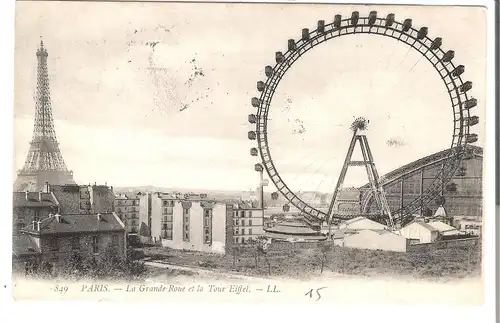 Paris - La Grande Roue et la Tour Eiffel von 1906 (4677)