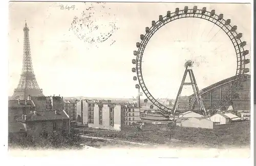 Paris - La Grande Roue et la Tour Eiffel von 1906 (4678)