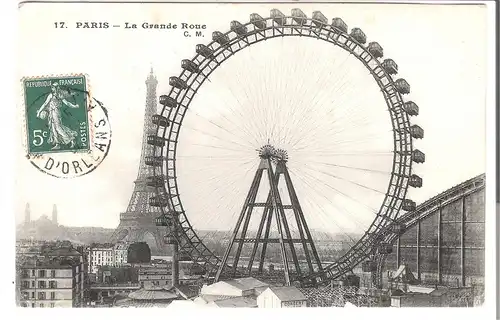 Paris - La Grande Roue et la Tour Eiffel von 1907 (4679)