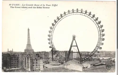 Paris - La Grande Roue et la Tour Eiffel von 1906 (4681)