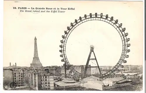 Paris - La Grande Roue et la Tour Eiffel von 1906 (4682)
