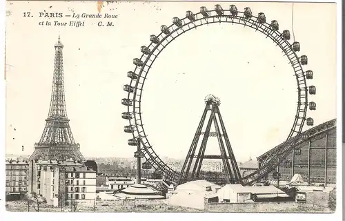 Paris - La Grande Roue et la Tour Eiffel von 1911 (4683)