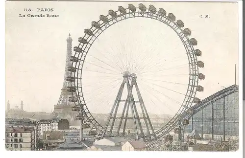 Paris - La Grande Roue et la Tour Eiffel von 1911 (4684)