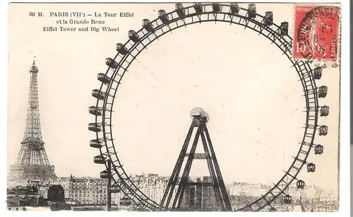 Paris - La Grande Roue et la Tour Eiffel von 1913 (4687)