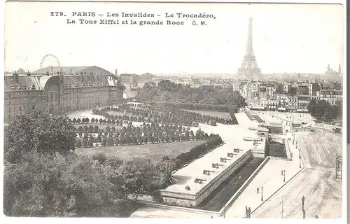 Paris - Les Invalides - Le Trocadéro - La Tour Eiffel et la Grande Roue von 1908 (4691)