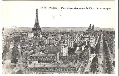 Paris - Vue Générale, prise de l'Arc de Triomphevon 1910 (4699)