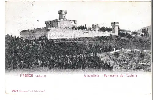 Firenze - Vincigliata - Panorama del Castello von 1922 (AK4726)