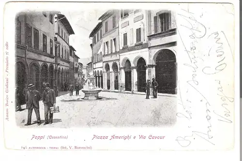 Poppi (Casentino) - Piazza Amerigh e Via Cavour von 1902 (AK4733)
